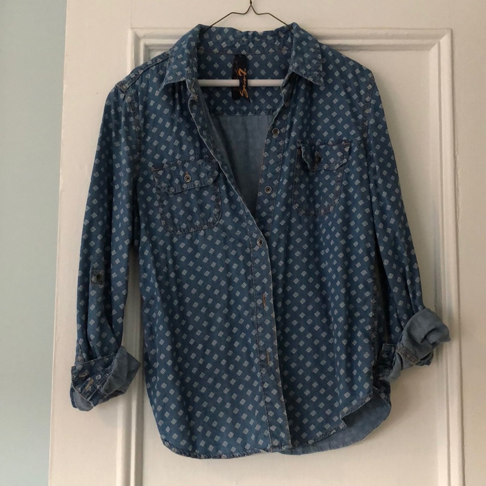 Patterned denim shirt